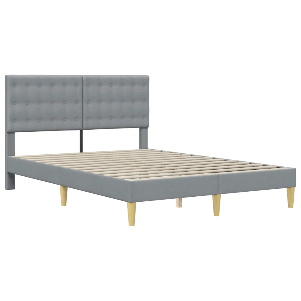 Letto matrimoniale | Letto per adulti | Struttura del letto Grigio Chiaro 140 x 200 cm Tessuto