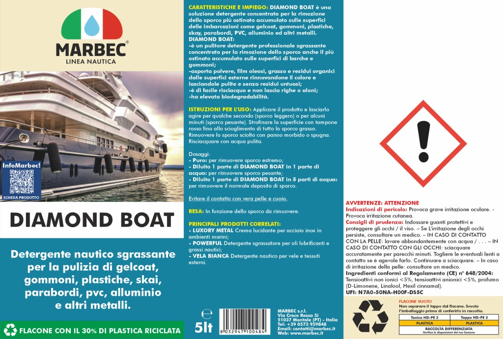 Detergente nautico multiuso DIAMOND BOAT   5LT