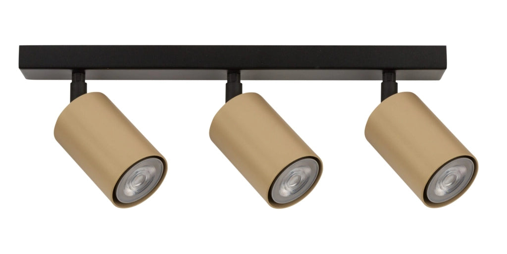 Plafoniera Zoom nera/oro 3 faretti GU10 Sigma Lighting