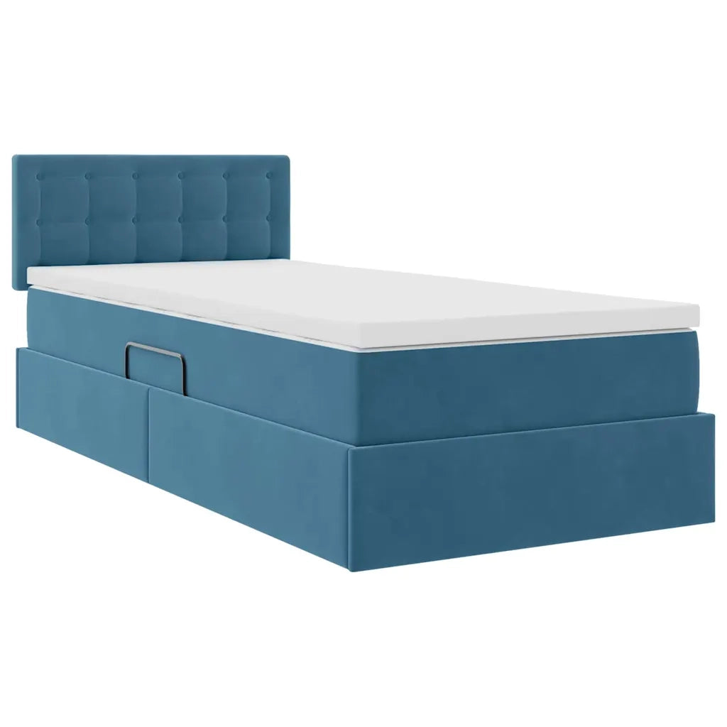 Letto con Contenitore Blu Scuro 90 x 200 cm Velluto