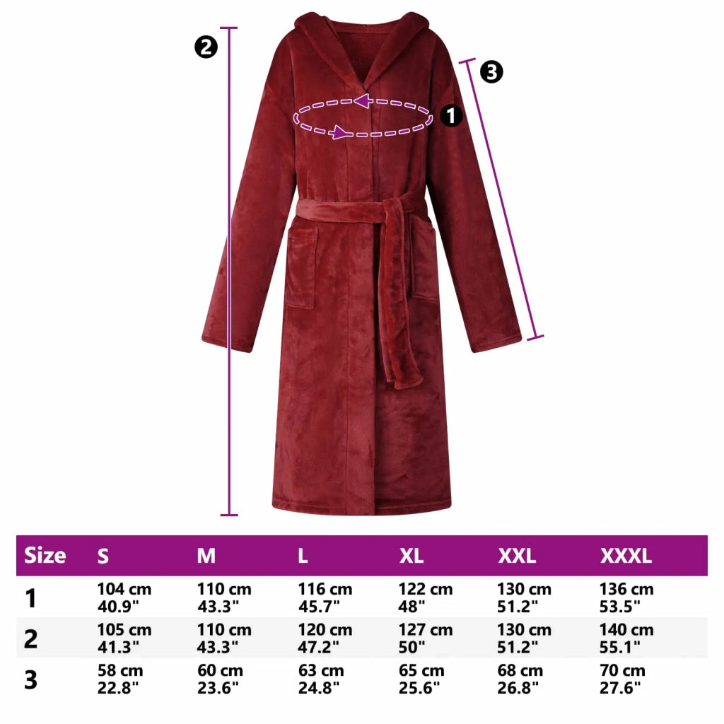 Accappatoio con Cappuccio Rosso Bordeaux l Flanella 42017257