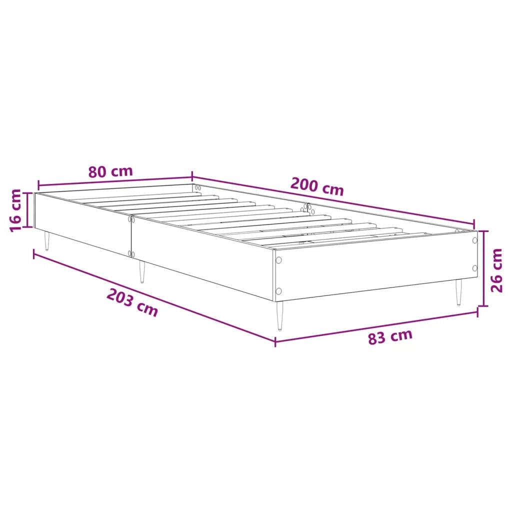 Struttura del letto-Giroletto Rovere Artigianale 80 x 200 cm 294643