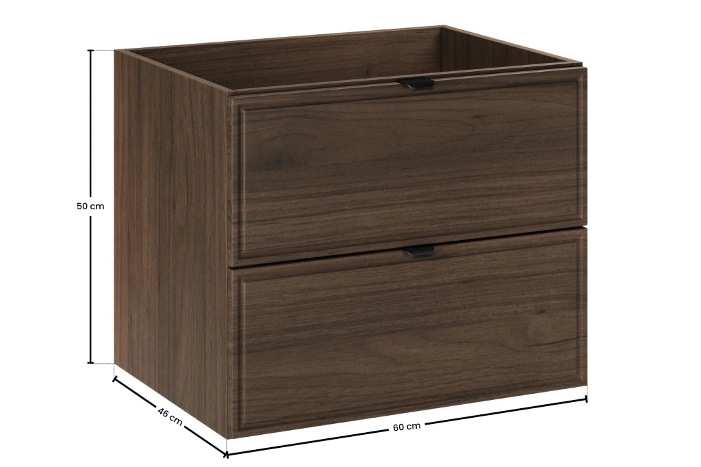 Mobile sottolavabo 60 cm 2 cassetti Terra Villa 60 x 50 x 46 cm