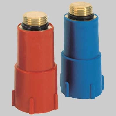 TAPPO PROVA IMPIANTI CON FILETTO IN OTTONE  1/2 Rosso     MADE IN ITALY