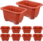 Contenitori per Fiori in Ceramica da Giardino da Esterno e Interno per Bonsai Rectangolari Quadrati Scatola da Giardino per Semi Contenitori per Piante da Ufficio 10 Pezzi