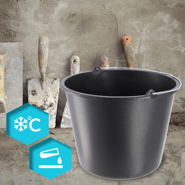 Secchio da costruzione KADAX 20 litri, secchi in plastica resistenti per uso domestico e giardinaggio, confezione da 3 pezzi.