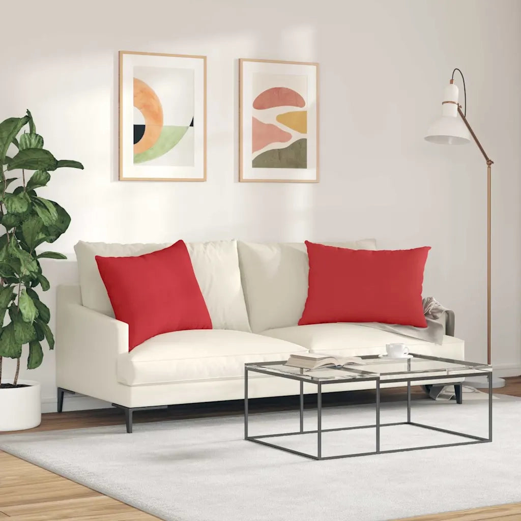 Cuscini da Divano 2 pz | Cuscini per sedie Rosso 70 x 50 cm Tessuto