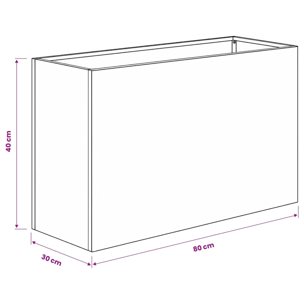 Vaso da giardino 2 pz Argento 80 x 30 x 40 cm Acciaio zincato 8005593