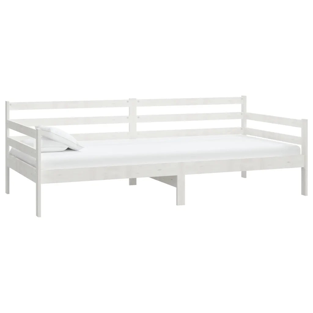 Divano letto | Sof¨¤ letto | Letto singolo con Materasso 90x200 cm Bianco in Legno di Pino
