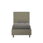 Letto singolo con rete imbottito 90x210 similpelle cappuccino Focus
