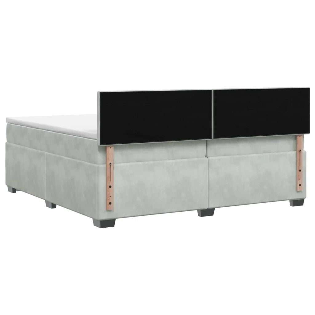 Letto box spring con materasso Grigio Chiaro 200 x 200 cm 3450782