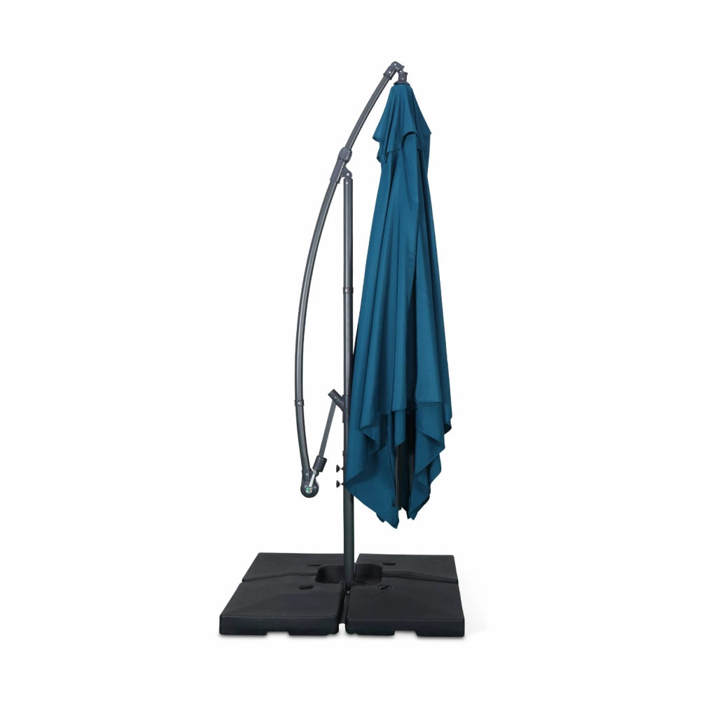 Ombrellone quadrato eccentrico, 3x3m, blu