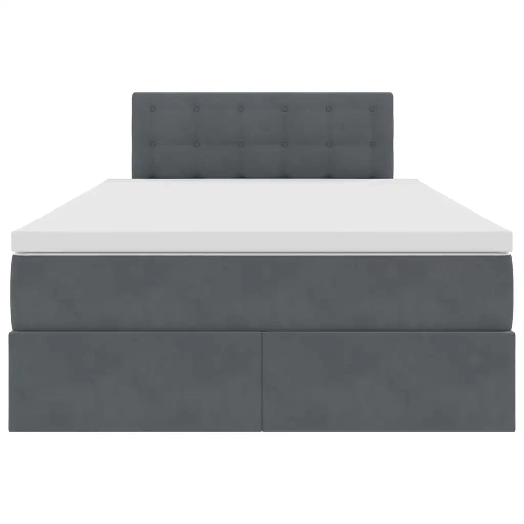 Letto con Contenitore Grigio scuro 120 x 200 cm Velluto