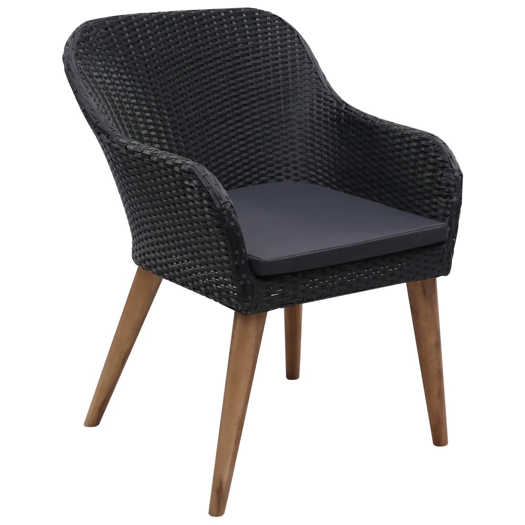 Set Mobili da Pranzo per Giardino 5 pz Nero 3067824