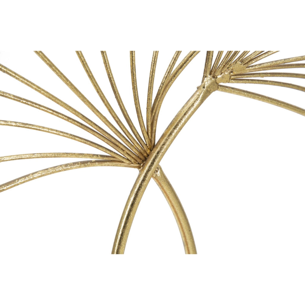 Scultura decorativa Leaf Glam in ferro dorato