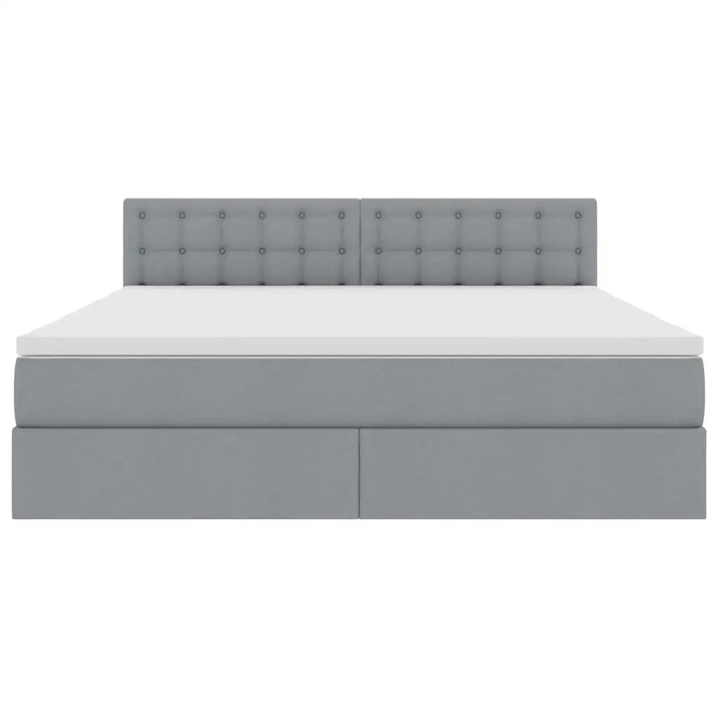 Letto con contenitore e materasso Grigio chiaro 180 x 200 cm