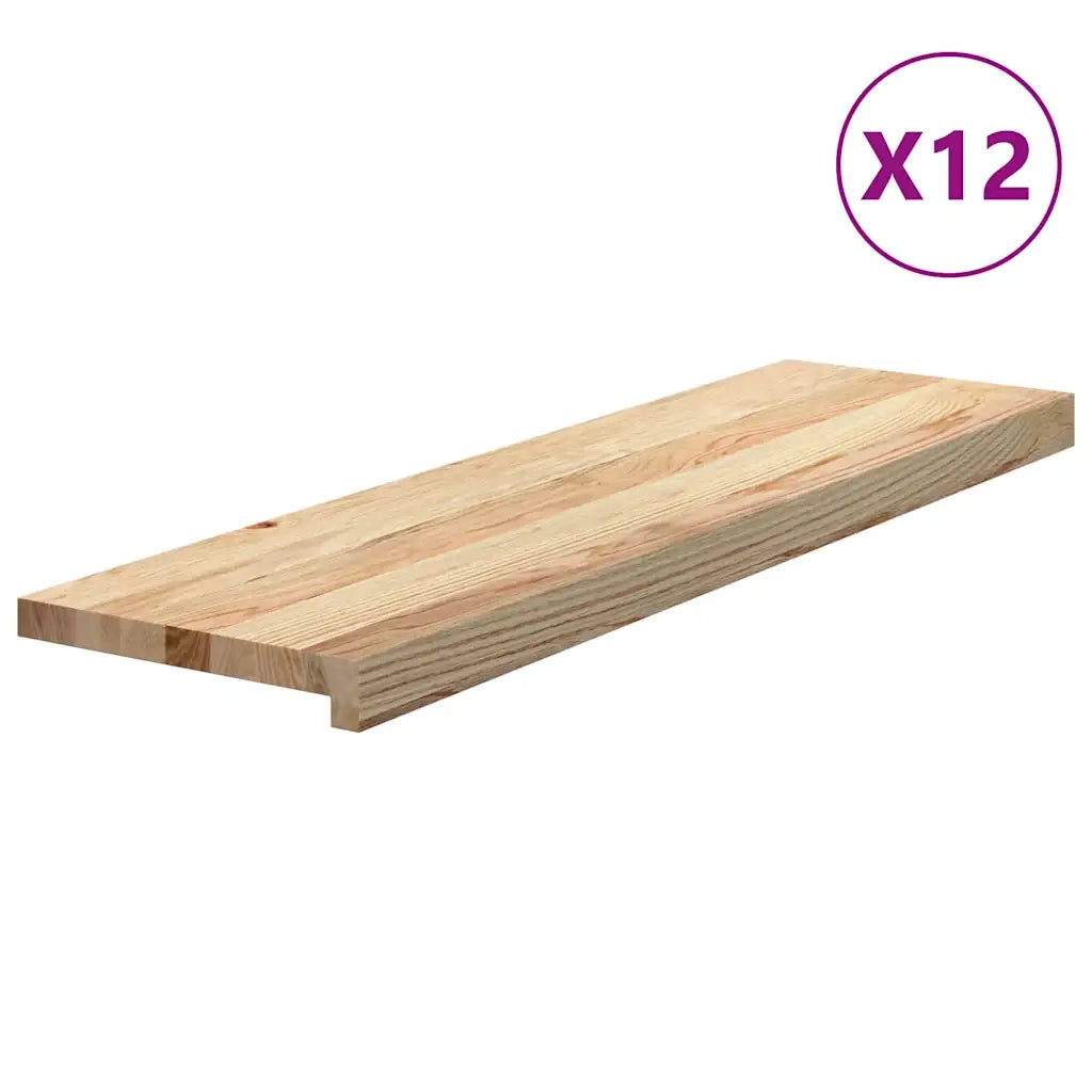 Gradini 12 pz 90x30x2 cm in Rovere Massello Non Trattato 3282925