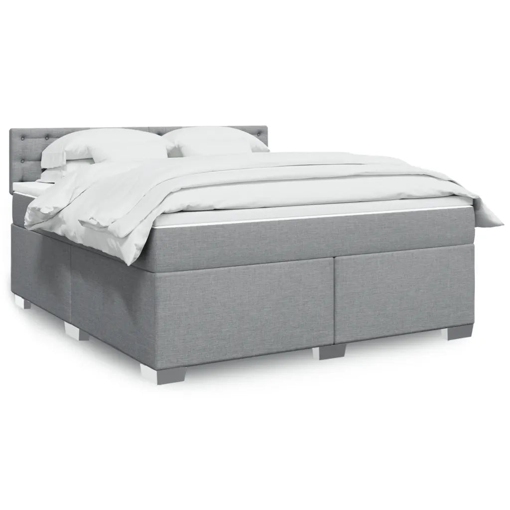 Giroletto a Molle con Materasso Grigio Chiaro180x200 cm Tessuto