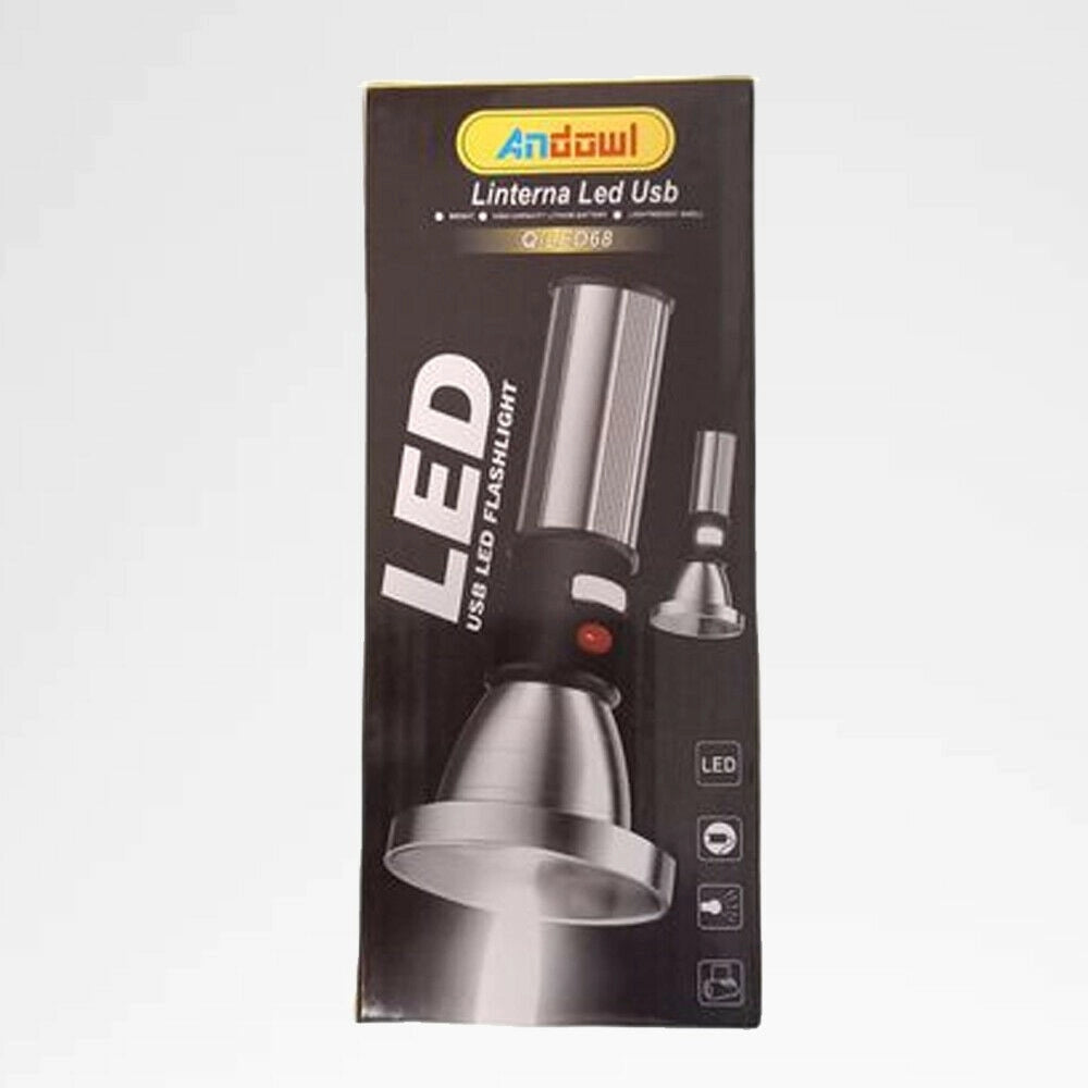 Trade Shop - Torcia Usb Luce Led Lanterna Accessorio Per Casa Cantine Per Emergenze Q-led68 -