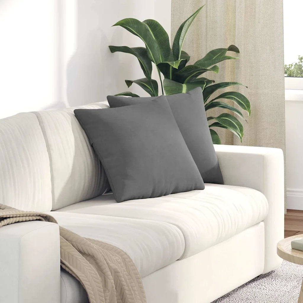 Cuscini da Divano 2 pcs Grigio scuro 45 x 45 cm Tessuto 42013942