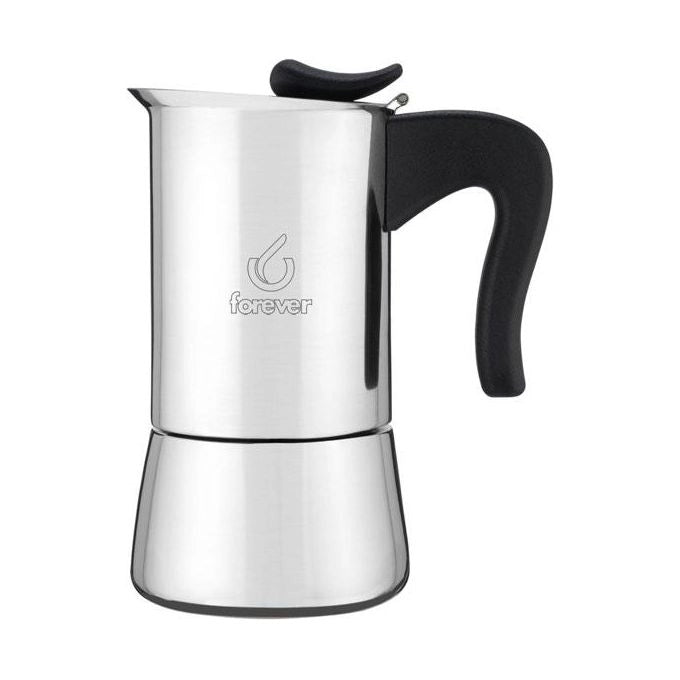 FOREVER 121313 Miss Splendy Caffettiera Moka 6 Tazze 700 ml Acciaio Inox Induzione Lavabile in Lavastoviglie colore Nero