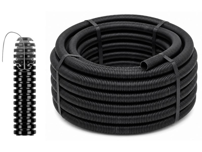 TUBO CORRUGATO NERO CON TIRAFILO Ø mm. 16  MT. 100