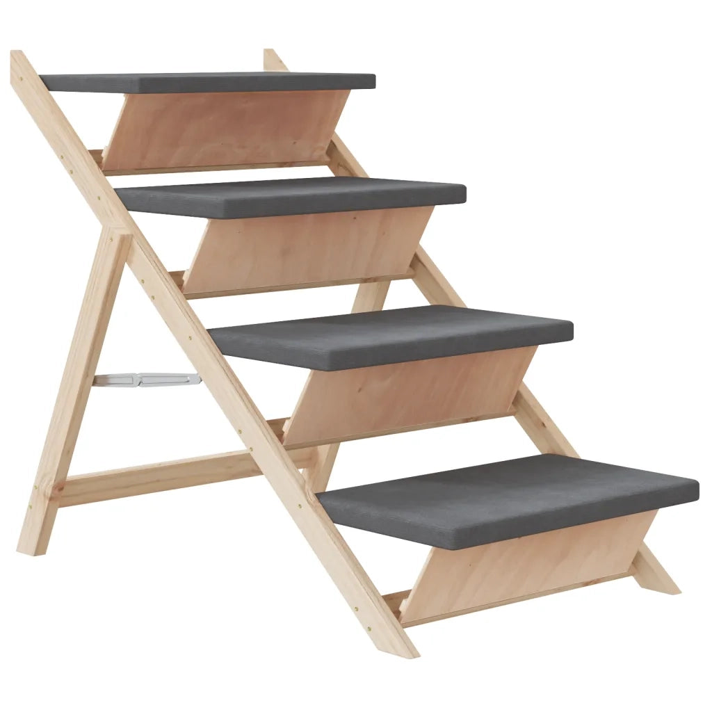 Scala per Cani Grigia 105x47 cm in Legno Massello di Abete CFW9847034