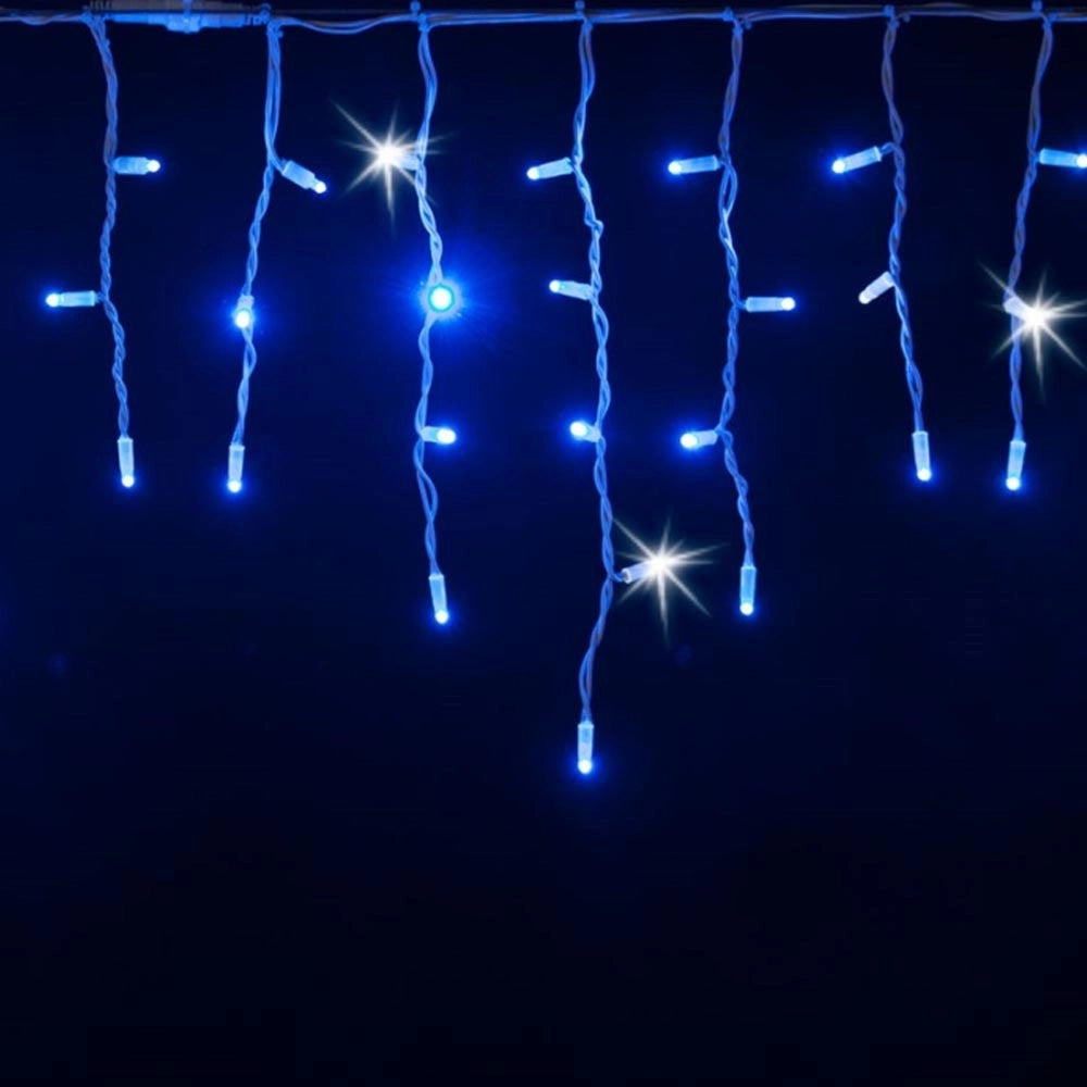 Trade Shop - Tenda Luminosa Natalizia 150 Led Con Flash Luce Blu 3mt Esterno Prolungabile -