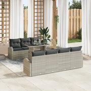 Set Divano da Giardino con cuscino 8 pcs Grigio chiaro