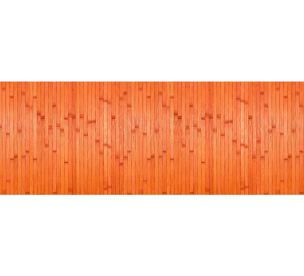 Tappeto Passatoia In Vero Bamboo Tappeto Cucina Ingresso In Legno Antiscivolo Aderente Lavabile E Antimacchia Tagliabile  - Arancione - 50x150 cm
