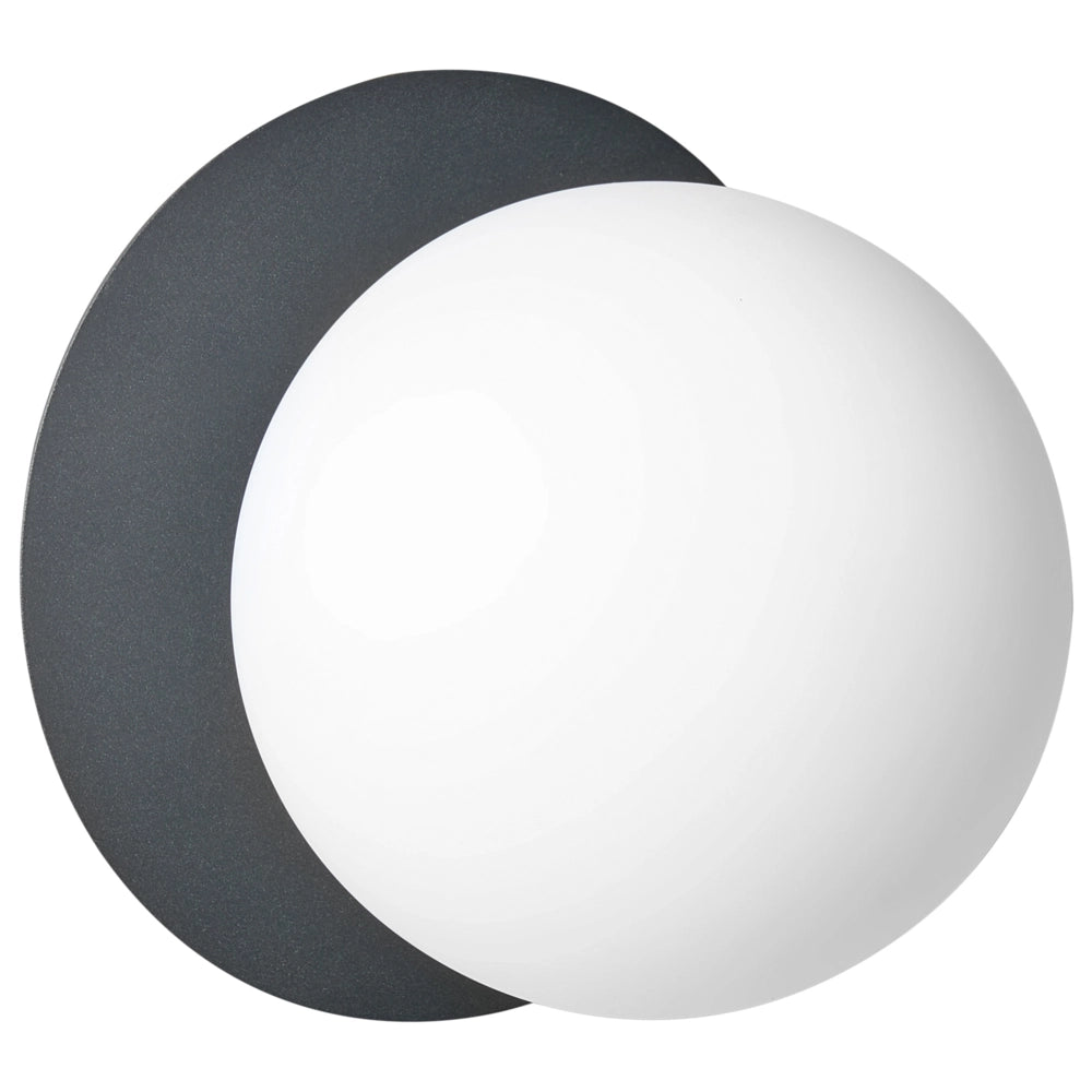 Set di 2 lampade da parete con base in metallo nero e paralume in vetro Stile moderno