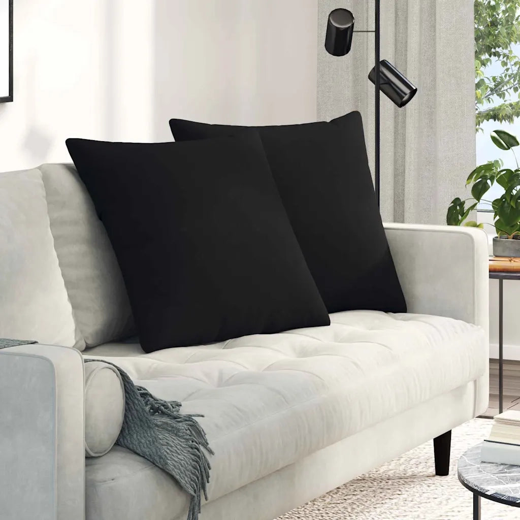 Cuscini da Divano 2 pz-Set di 2 Cuscini per Sofa Nero 60 x 60 cm Tessuto 270810