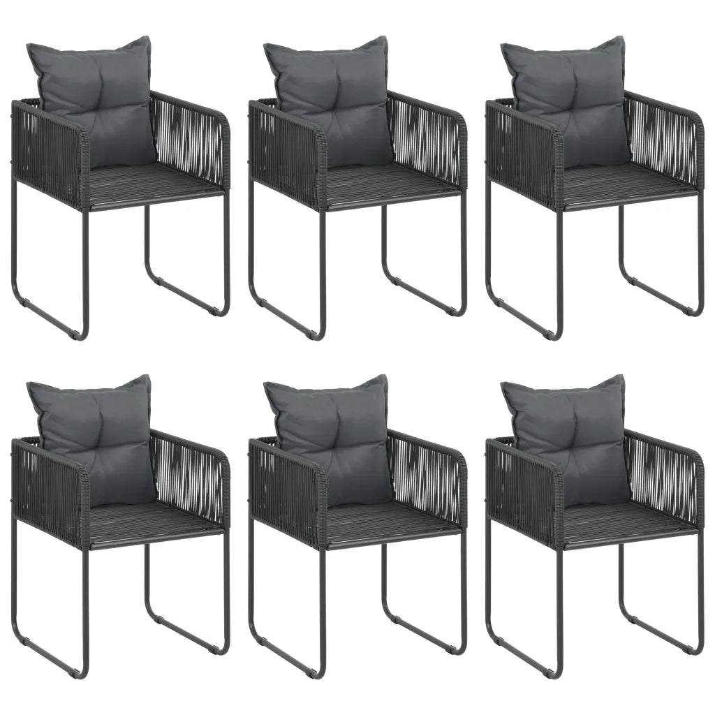 Set da Pranzo da Giardino 7 pz in Rattan PVC Nero e Marrone 3060109