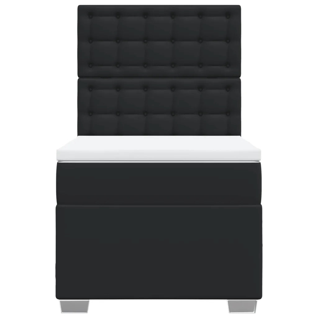 Giroletto a Molle con Materasso Nero 100x200 cm in Similpelle