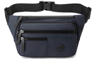 Borsa da spalla semplice per uomo con chiusura a rittens, colore blu scuro