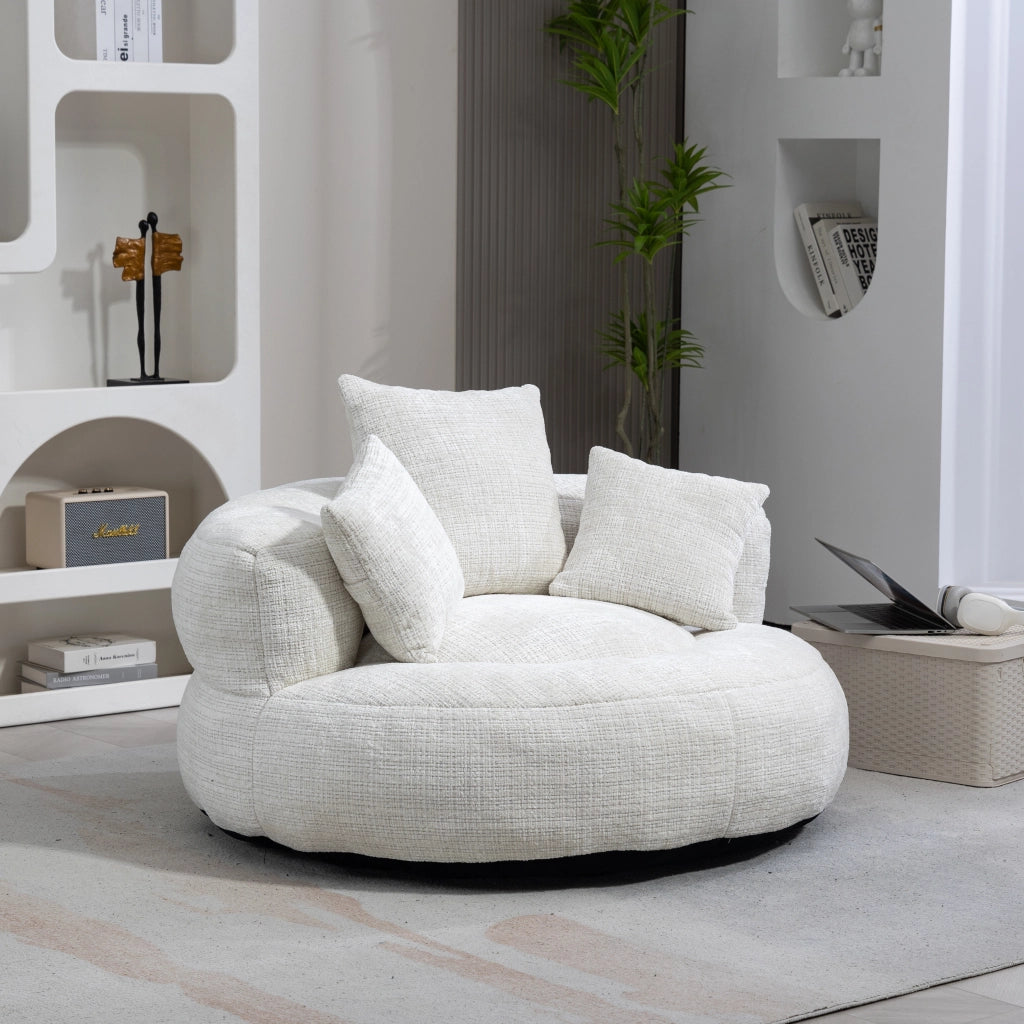 Divano Poltrona Gaming con Cuscini ¨C MINIMAL ¨C Beige, Chenille, Singolo