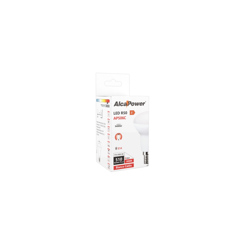Lampadina a led semi bulbo bianco 6W E14 4000K