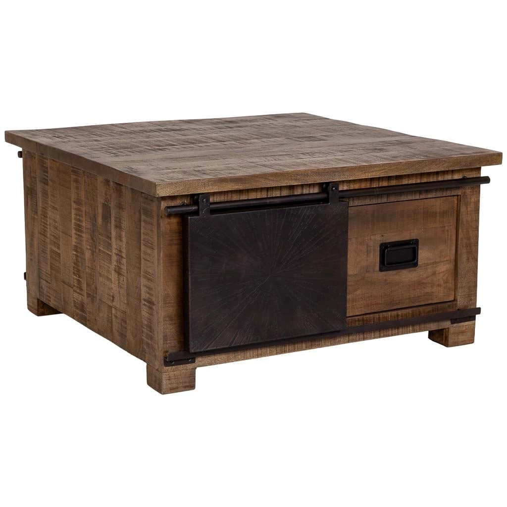 Tavolino da caffè in legno marrone 90x90x46h cm