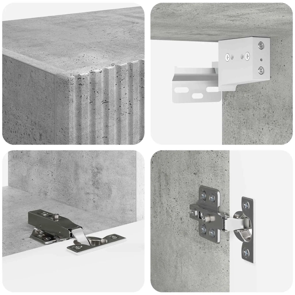 Set mobile TV 5 pcs Grigio cemento Legno multistrato 3409099