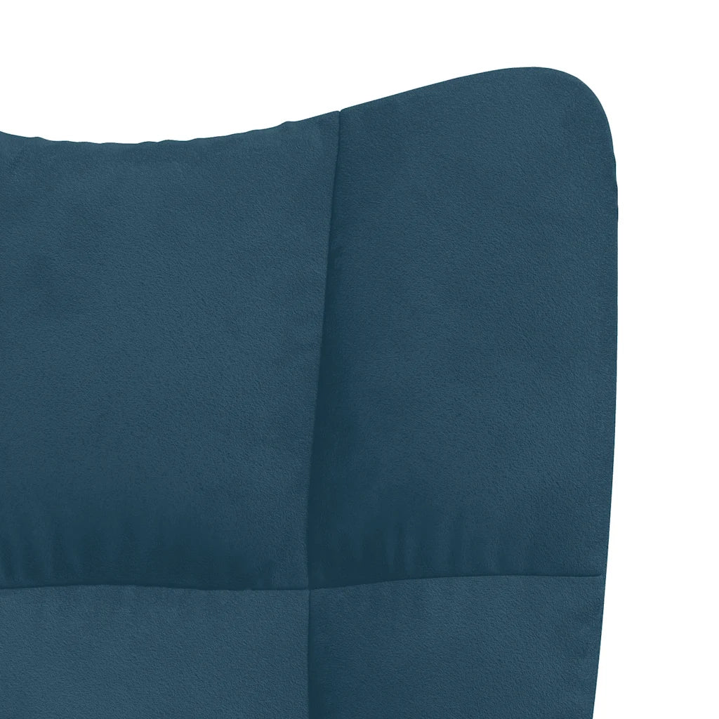 Poltrona Relax | Sedia Relax con Poggiapiedi Blu in Velluto