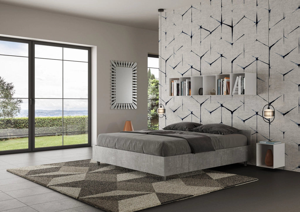 Letto Matrimoniale 160x200 cm Senza Rete Nuamo Grigio