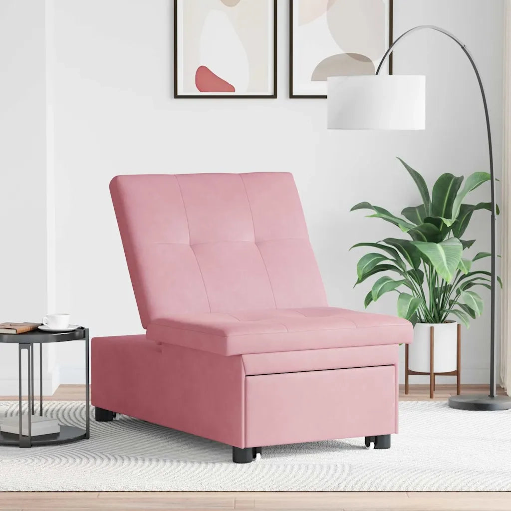 Divano letto Rosa 194 x 67 x 82 cm Velluto 42008598
