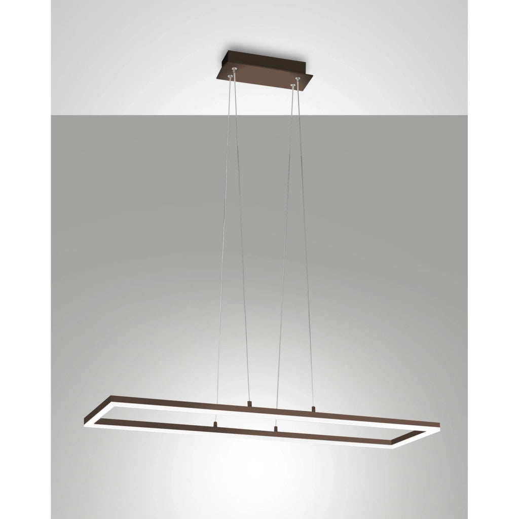 Sospensione Bard Corten LED 1 luce ruggine dimmerabile per design moderno fabas