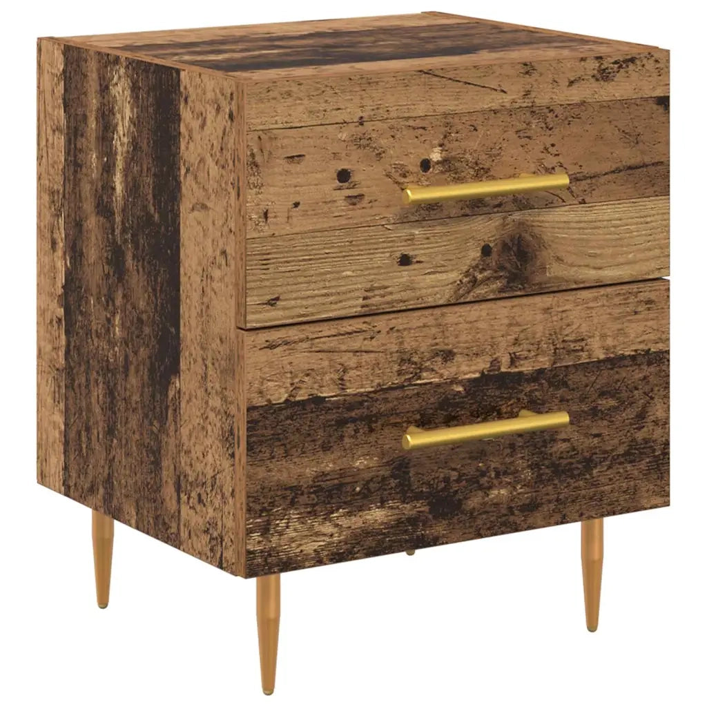 Set di 2 Comodini | Armadio da Notte | Mobiletto da notte Legno vecchio 40 x 35 x 47,5 cm