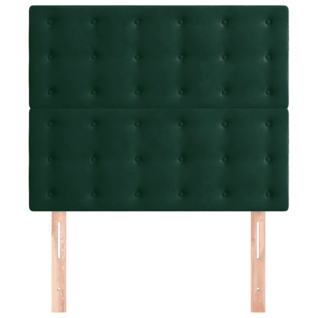 Testiera | Testata Verde Scuro 100x5x118/128 cm Velluto