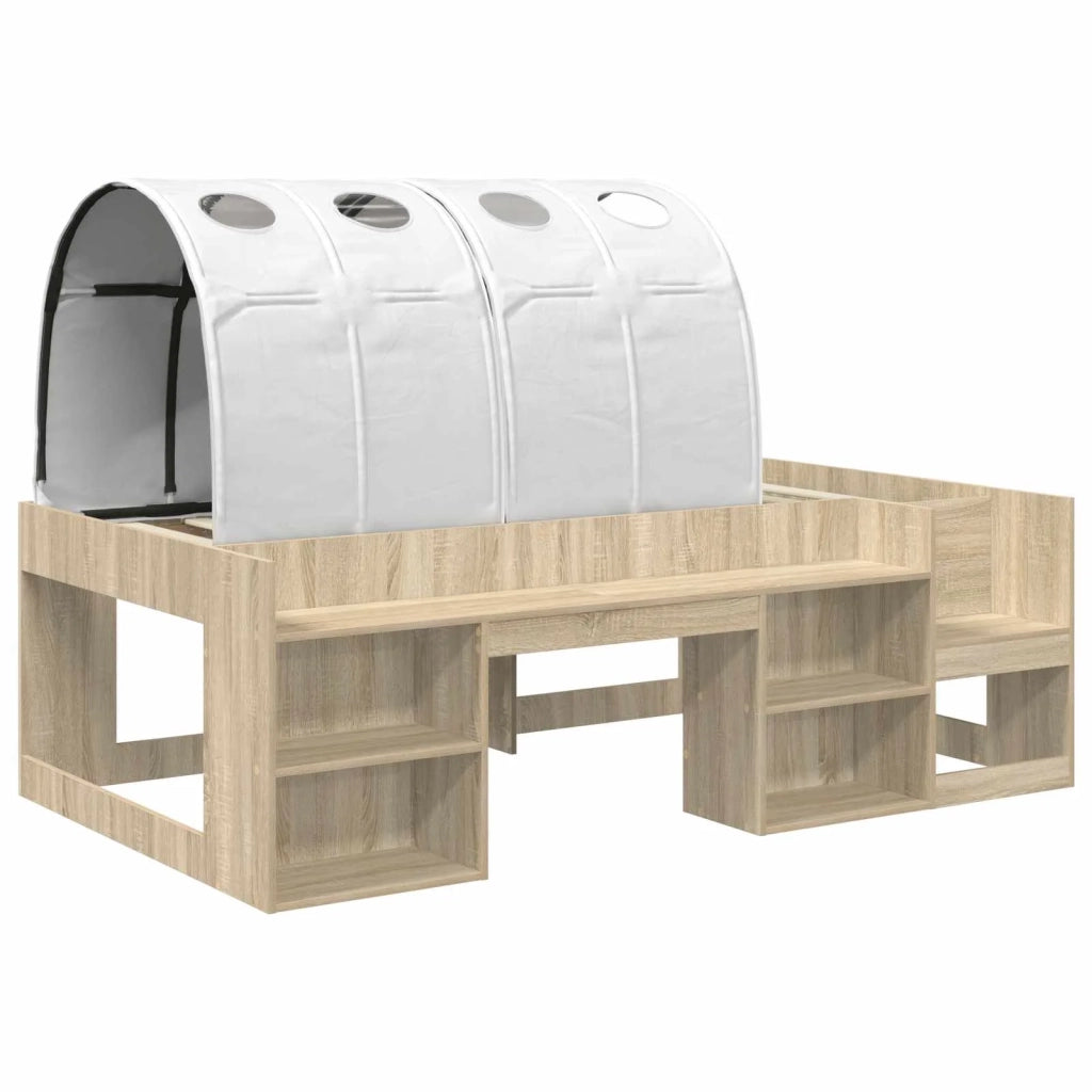 Letto alto per bambini con storage 3 pz Rovere Sonoma e bianco 3423605