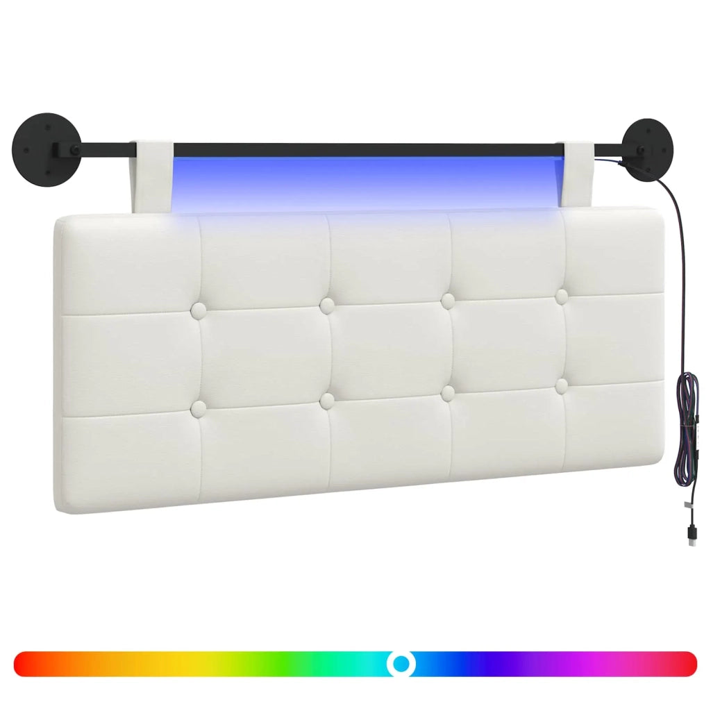 Testiera sospesa Con luce LED Bianco Similpelle 3424406