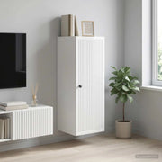 Mobiletto a muro Bianco Lucido 33 x 34,5 x 90 cm 897909