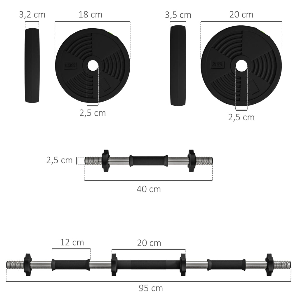 Manubri Regolabili 2 in 1 ¨C Minimal ¨C 15 kg Nero e Verde