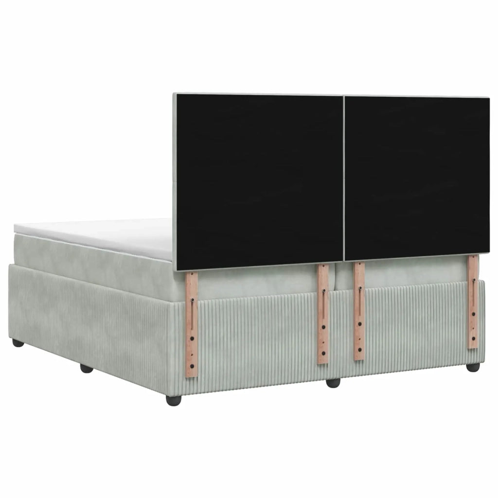 Letto box spring con materasso Grigio Chiaro 200 x 200 cm 3454679
